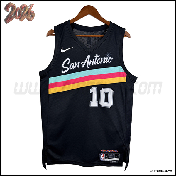 Maglia San Antonio Spurs (SOCHAN #4) 2025/26 Nero