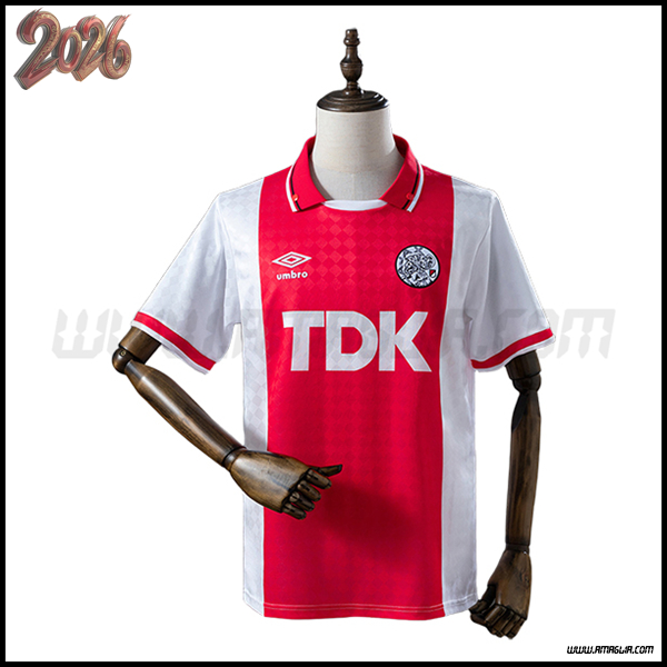 Prima Maglia da AFC Ajax Retro 1989/1990 Rosso/Bianco