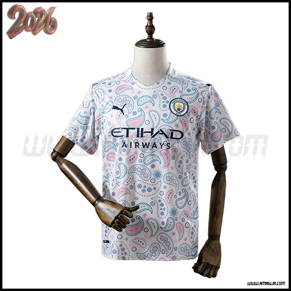 Terzo Maglia da Manchester City Retro 2020/2021 Bianco