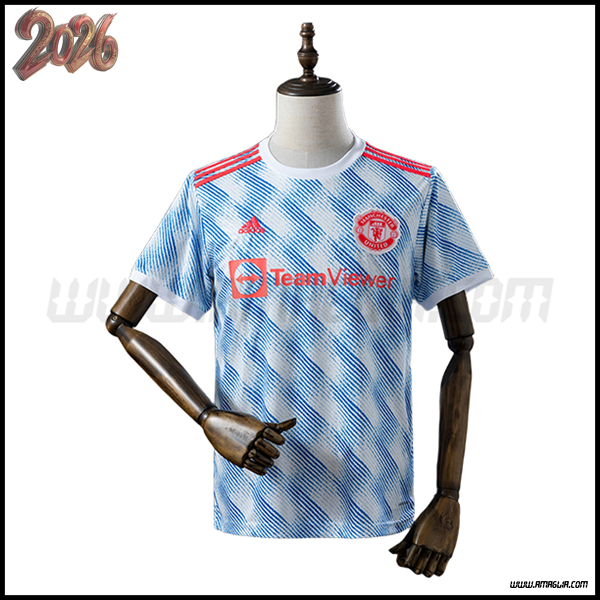 Seconda Maglia da Manchester United Retro 2021/2022 Bianco/Blu