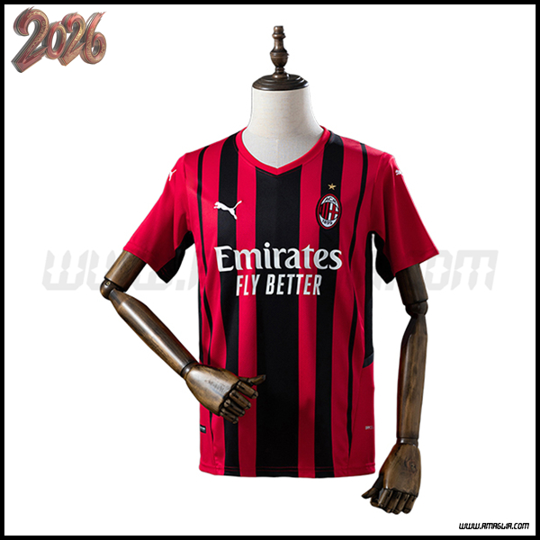 Prima Maglia da AC Milan Retro 2021/2022 Rosso/Nero