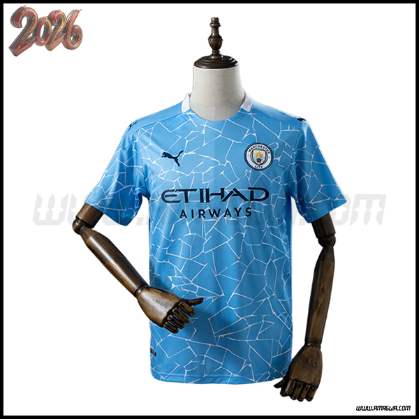 Prima Maglia da Manchester City Retro 2020/2021 Blu cielo