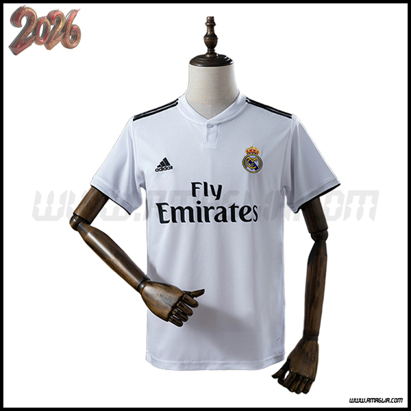 Prima Maglia da Real Madrid Retro 2018/2019 Blu Marino