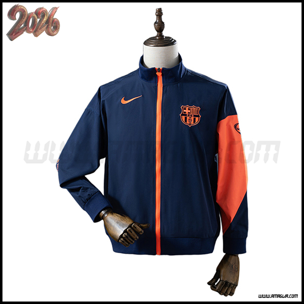 Giacca A Vento FC Barcellona Blu/Arancia 2025 2026