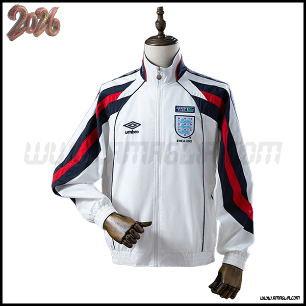 Giacca A Vento Inghilterra Bianco/Blu/Rosso 2025 2026