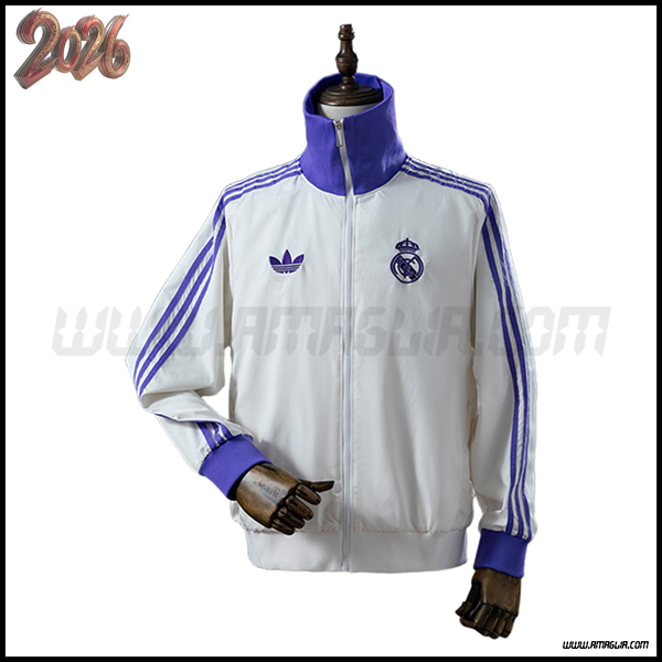 Giacca A Vento Real Madrid Bianco/viola 2025 2026
