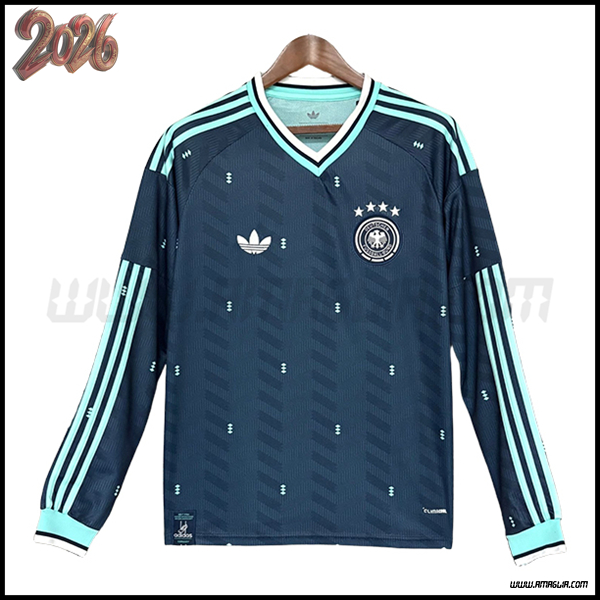 Seconda Maglia Squadra Germania Maniche Lunghe 2026/2027 Blu Marino