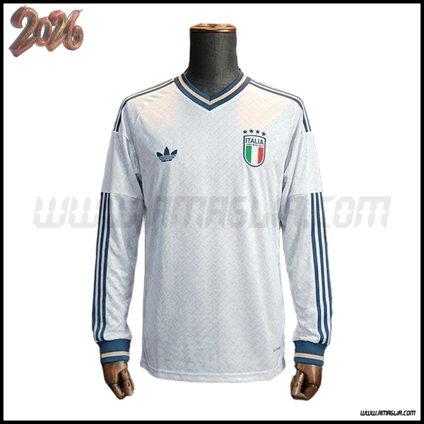Seconda Maglia Squadra Italia Maniche Lunghe 2026/2027 Bianco