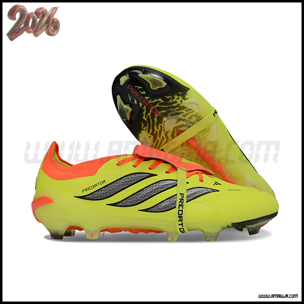 Adidas Scarpe Da Calcio 26 Predator Elite Tongue FG Giallo/Arancia/Grigio