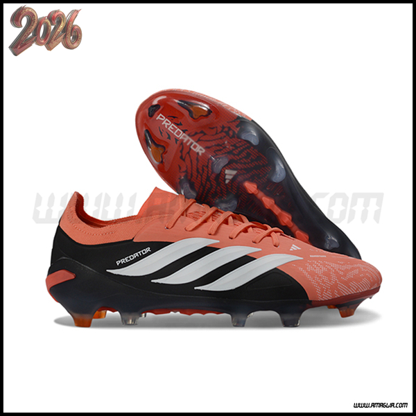 Adidas Scarpe Da Calcio 26 Predator Elite Tongue FG Nero/Arancia/Bianco