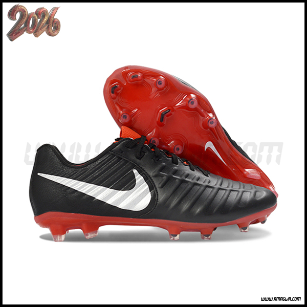 Nike Scarpe Da Calcio Tiempo Legend VII Elite LUXE FG Nero/Bianco/Rosso