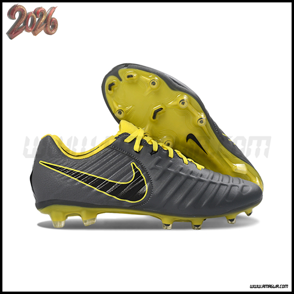 Nike Scarpe Da Calcio Tiempo Legend VII Elite LUXE FG Grigio/Nero/Giallo