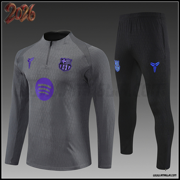 Tuta Allenamento FC Barcellona Bambino Grigio/viola 2025 2026