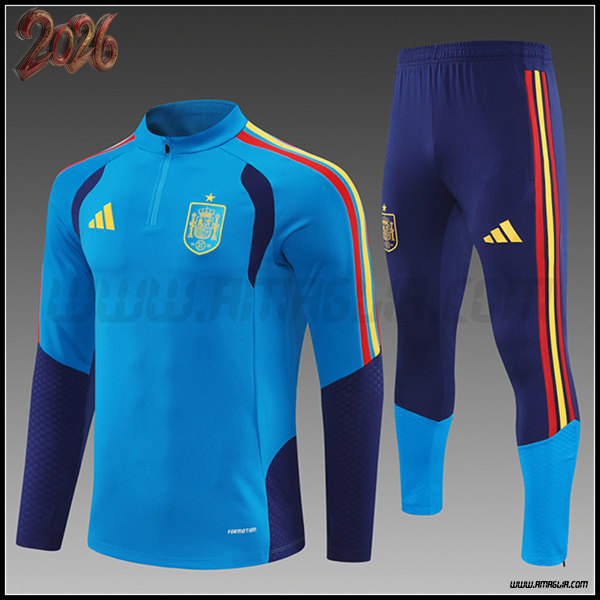 Tuta Allenamento Spagna Bambino Blu 2025 2026