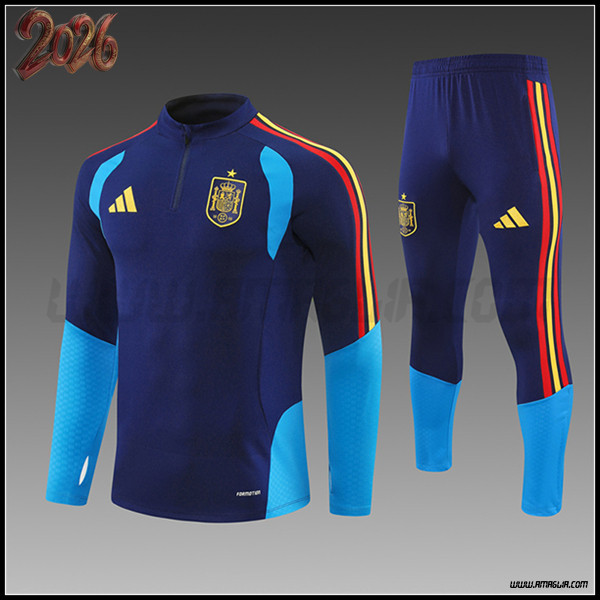 Tuta Allenamento Spagna Bambino Blu Reale 2025 2026