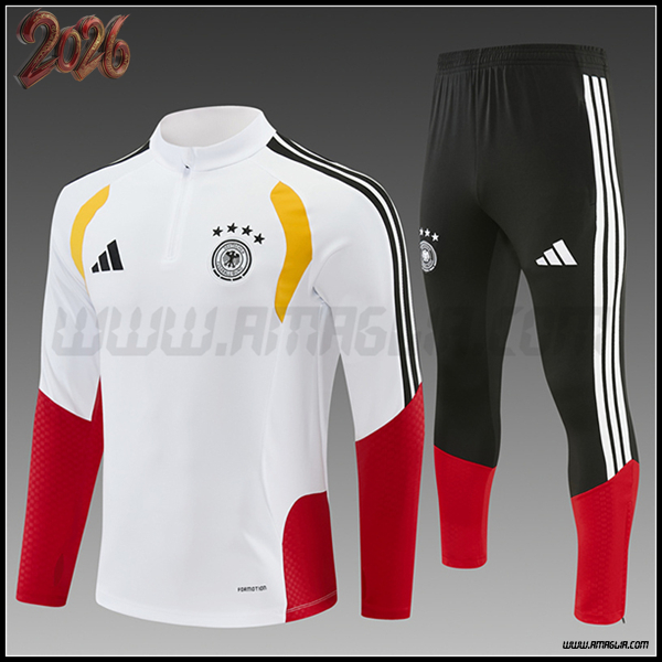 Tuta Allenamento Germania Bambino Bianco/Rosso 2025 2026
