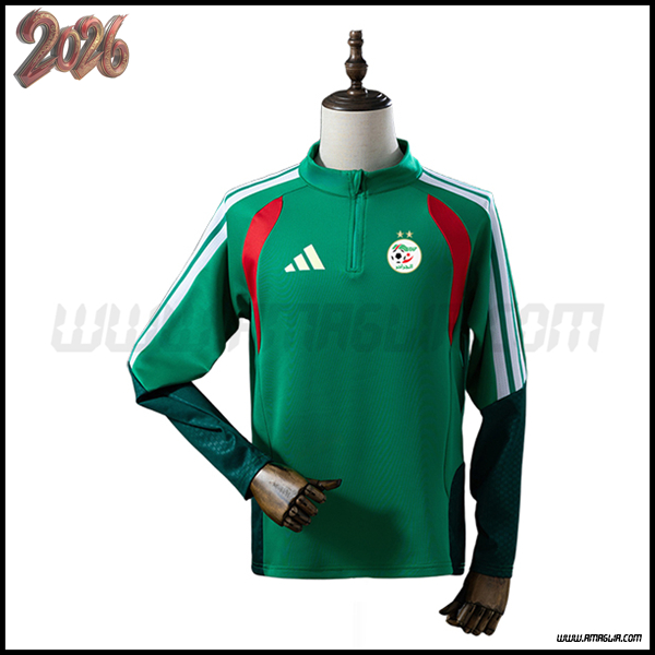 Felpa Allenamento Algeria Verde/Bianco/Rosso 2025 2026