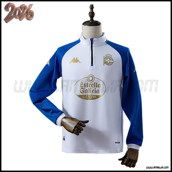 Felpa Allenamento Deportivo Bianco/Blu 2025 2026