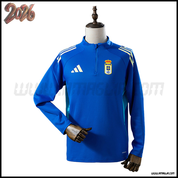 Felpa Allenamento Real Oviedo Blu 2025 2026