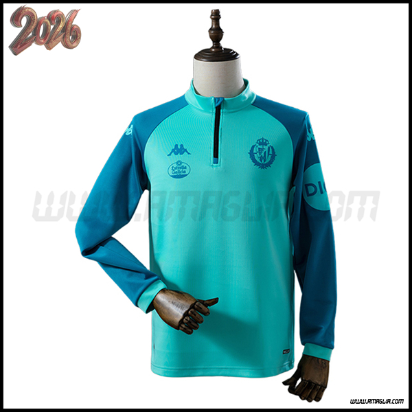 Felpa Allenamento Real Valladolid Verde/Blu 2025 2026
