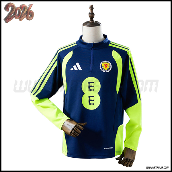 Felpa Allenamento Scozia Blu/Verde 2025 2026