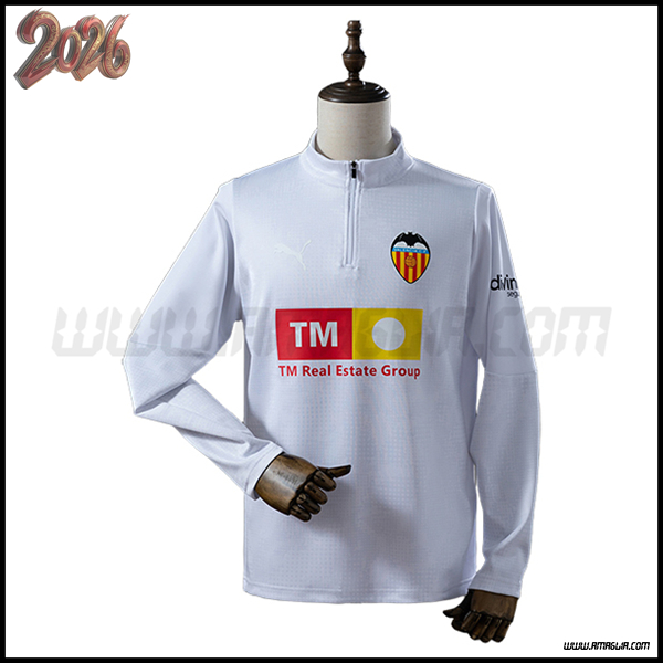 Felpa Allenamento Valencia CF Bianco 2025 2026