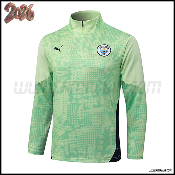 Felpa Allenamento Manchester City Verde 2025 2026