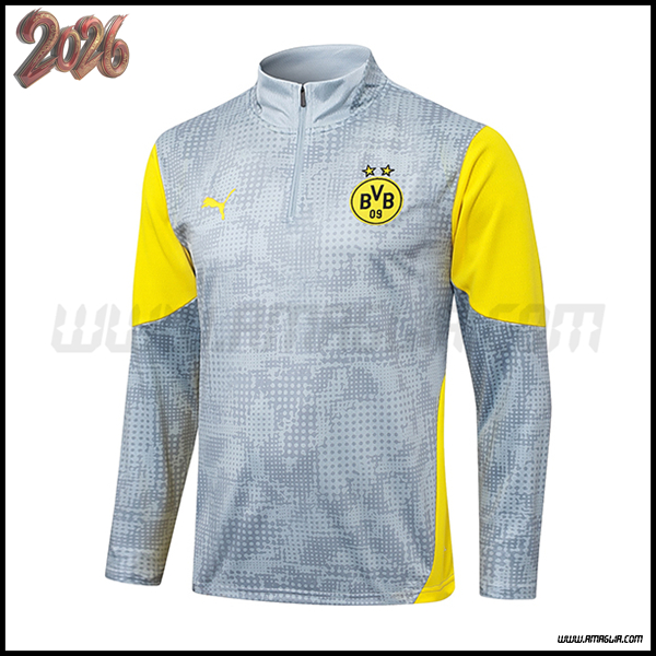 Felpa Allenamento Dortmund BVB Grigio/Giallo 2025 2026