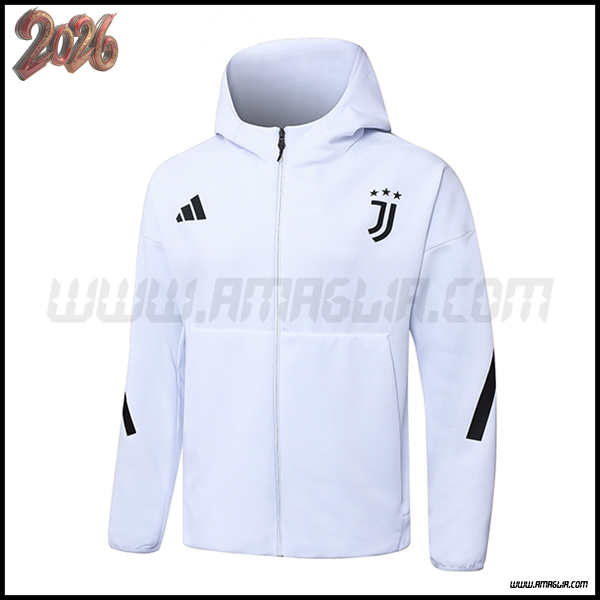 Giacca Con Cappuccio Juventus Bianco/Nero 2025 2026