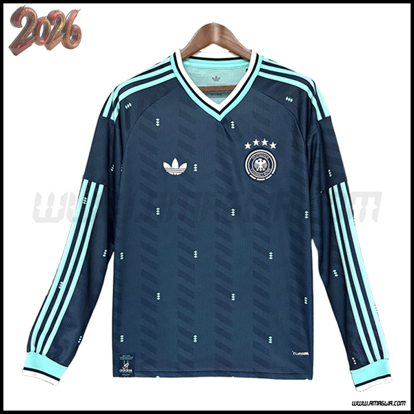Seconda Maglia Squadra Germania Maniche Lunghe Coppa del Mondo 2026 Blu Marino
