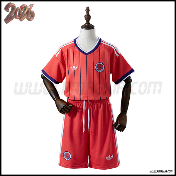 Seconda Maglia Squadra Scozia Bambino Coppa del Mondo 2026 Rosso