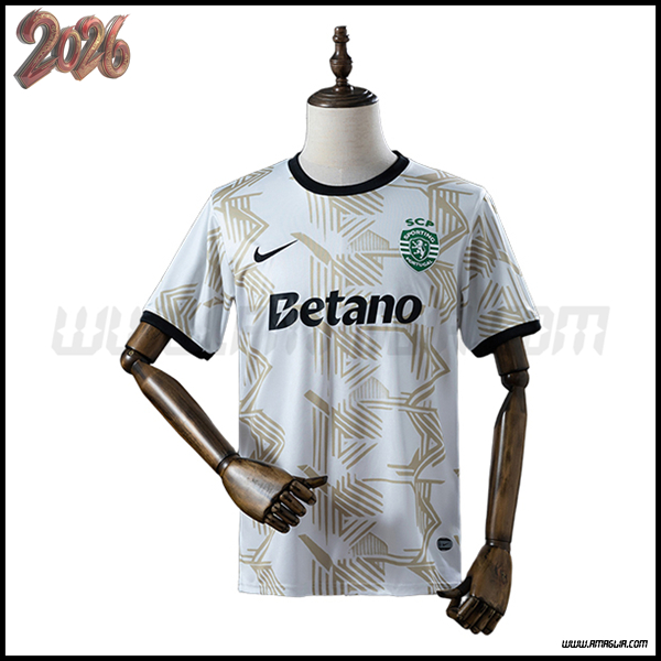 Maglia da Sporting Edizione Speciale Bianco/GIALLO 2025 2026