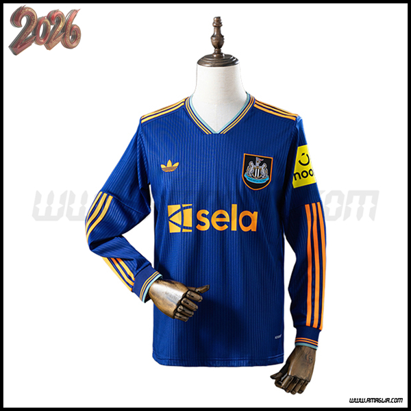 Terzo Maglia da Newcastle United Maniche Lunghe 2025 2026 Blu