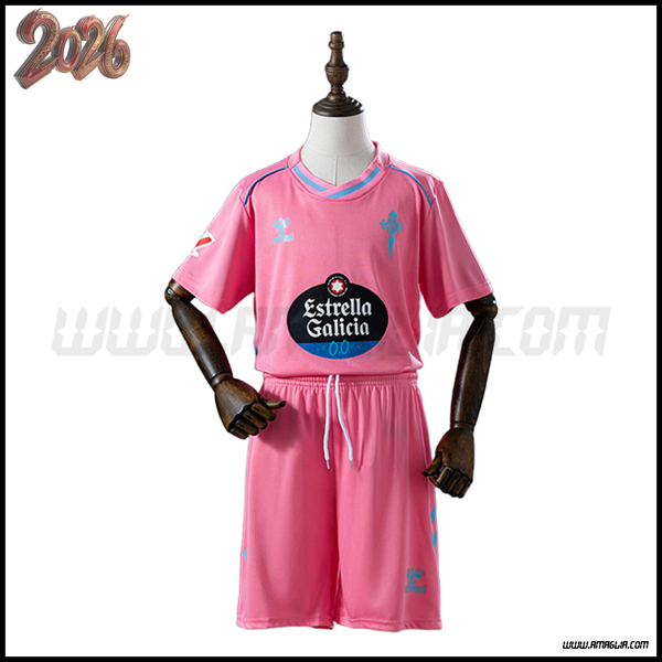 Terzo Maglia Calcio Celta Vigo Bambino 2025 2026 Rosa