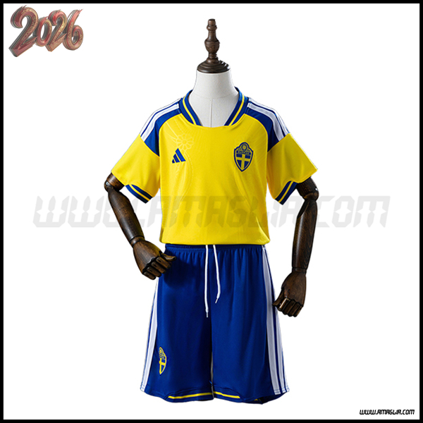 Prima Maglia Calcio Svezia Bambino 2026/2027 GIALLO