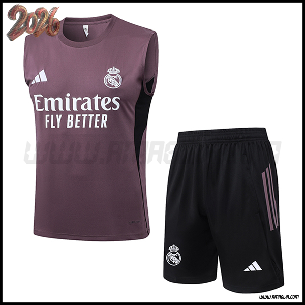 Kit Canotta Allenamento Real Madrid viola/Nero 2025/2026