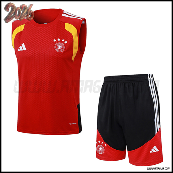 Kit Canotta Allenamento Germania Rosso/Giallo 2025/2026