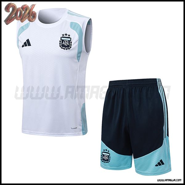 Kit Canotta Allenamento Argentina Bianco/Blu 2025/2026