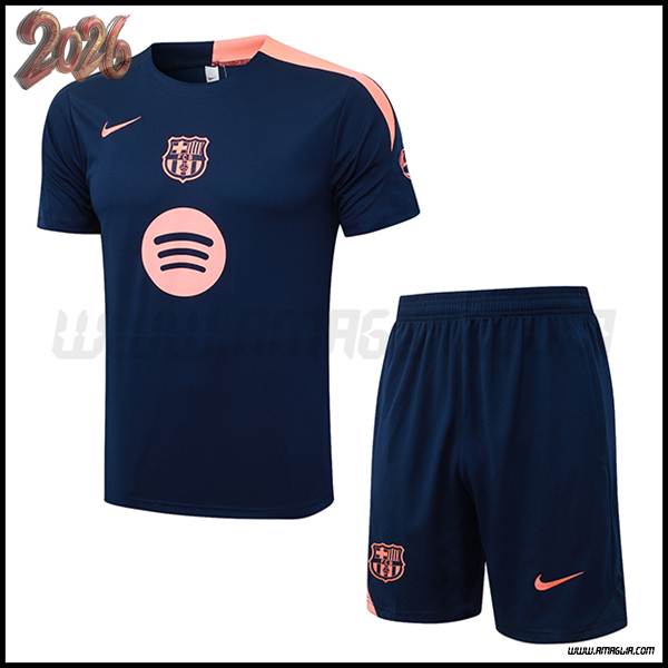 Kit Maglia Allenamento FC Barcellona Blu/Rosa 2025/2026