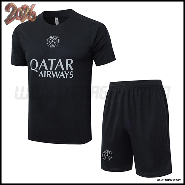 Kit Maglia Allenamento PSG Grigio Scuro 2025/2026