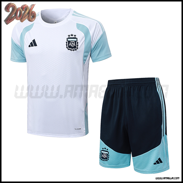 Kit Maglia Allenamento Argentina Bianco/Blu 2025/2026