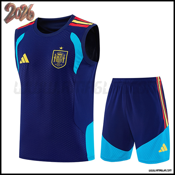 Kit Canotta Allenamento Spagna Blu Reale 2025/2026