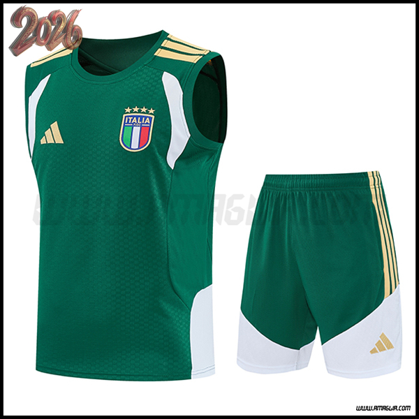 Kit Canotta Allenamento Italia Verde 2025/2026
