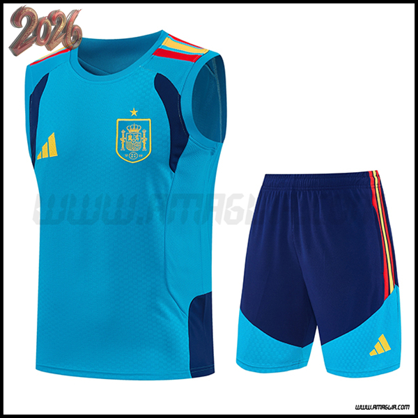 Kit Canotta Allenamento Spagna Blu 2025/2026