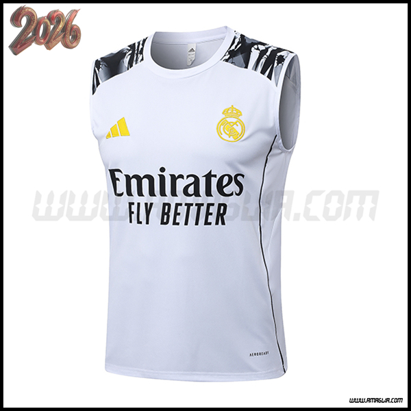Canotta Allenamento Real Madrid Bianco/Nero 2025/2026