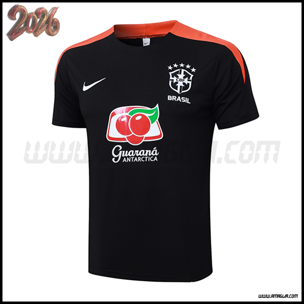 Training T-Shirt Brasile Nero/Arancia 2025/2026