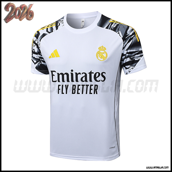 Training T-Shirt Real Madrid Bianco/Nero 2025/2026