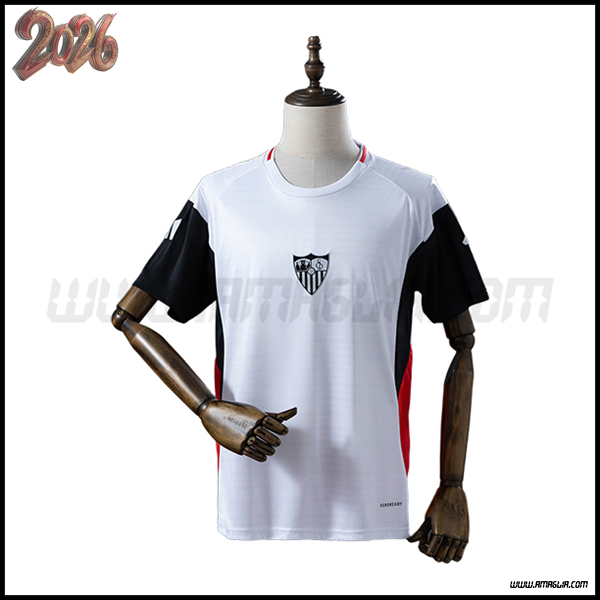 Training T-Shirt Sevilla FC Bianco/Nero/Rosso 2025/2026