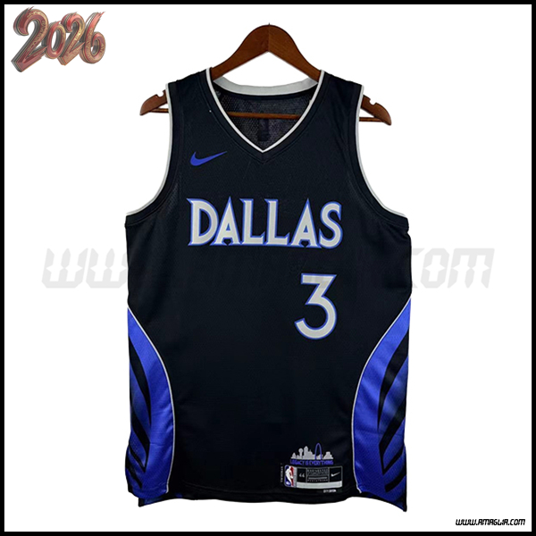 Maglia Dallas Mavericks (DAVIS #3) 2025/26 Nero/Blu