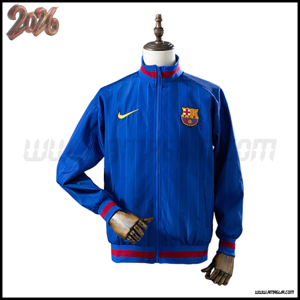 Giacca A Vento FC Barcellona Blu/Rosso 2025/2026 -03